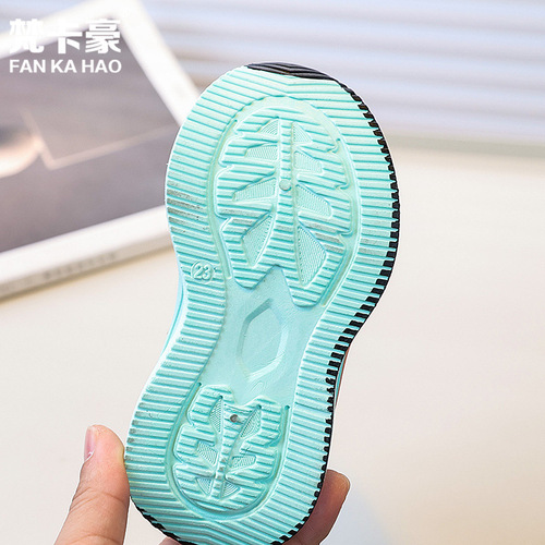 Vankao Children's Rotating Button Sports Shoes 2025 Spring and Autumn Korean Version Boys' Casual Running Shoes for Big Kids