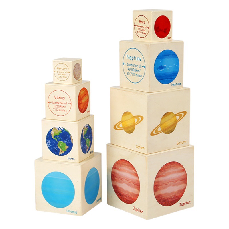 Caja de rompecabezas de educación temprana para niños ocho planetas animales y plantas proceso de cambio de crecimiento pensamiento lógico juguetes entre padres e hijos