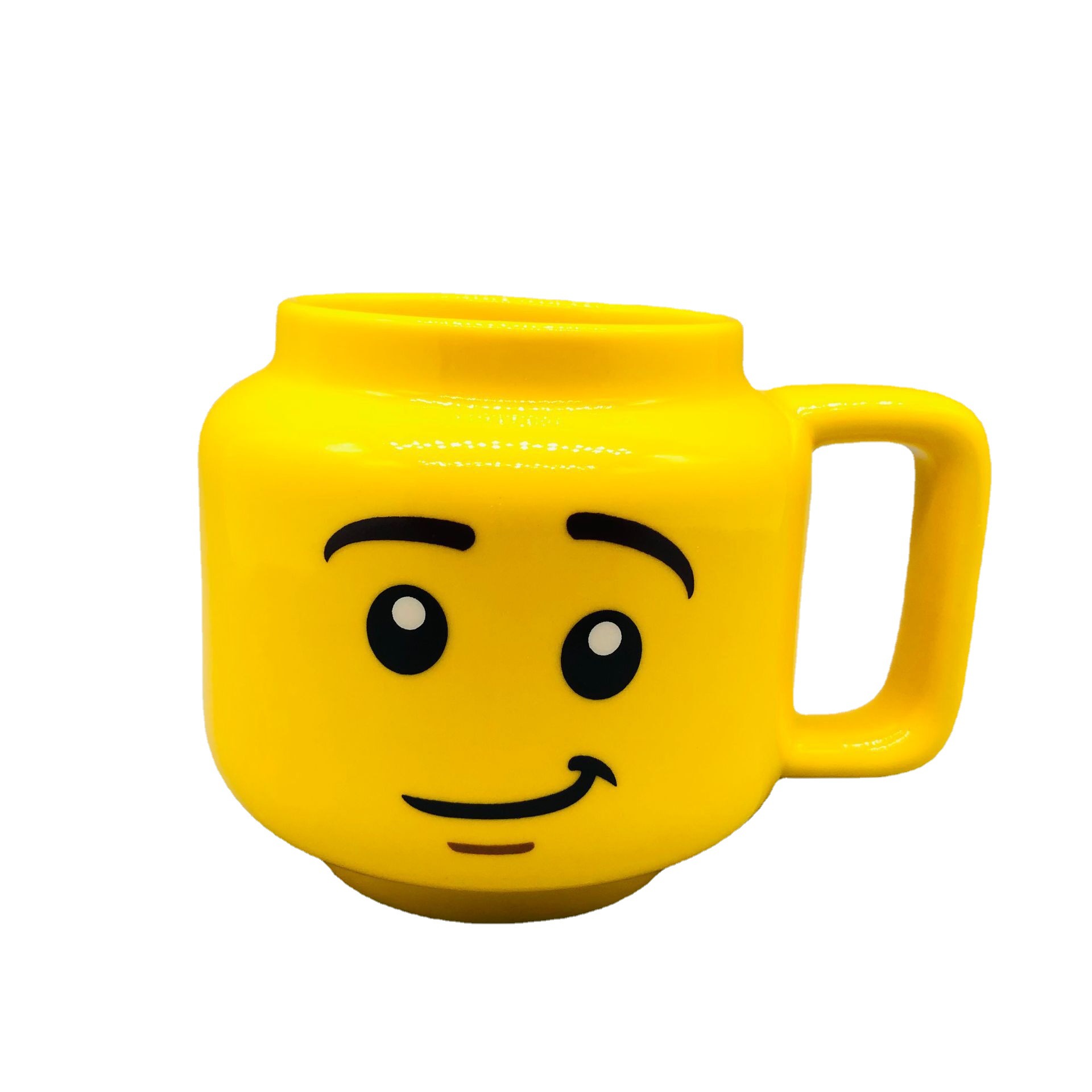 Expresión facial linda taza de cerámica pequeña cabeza de muñeca taza de cerámica linda cara sonriente taza de bebida taza de regalo para niños