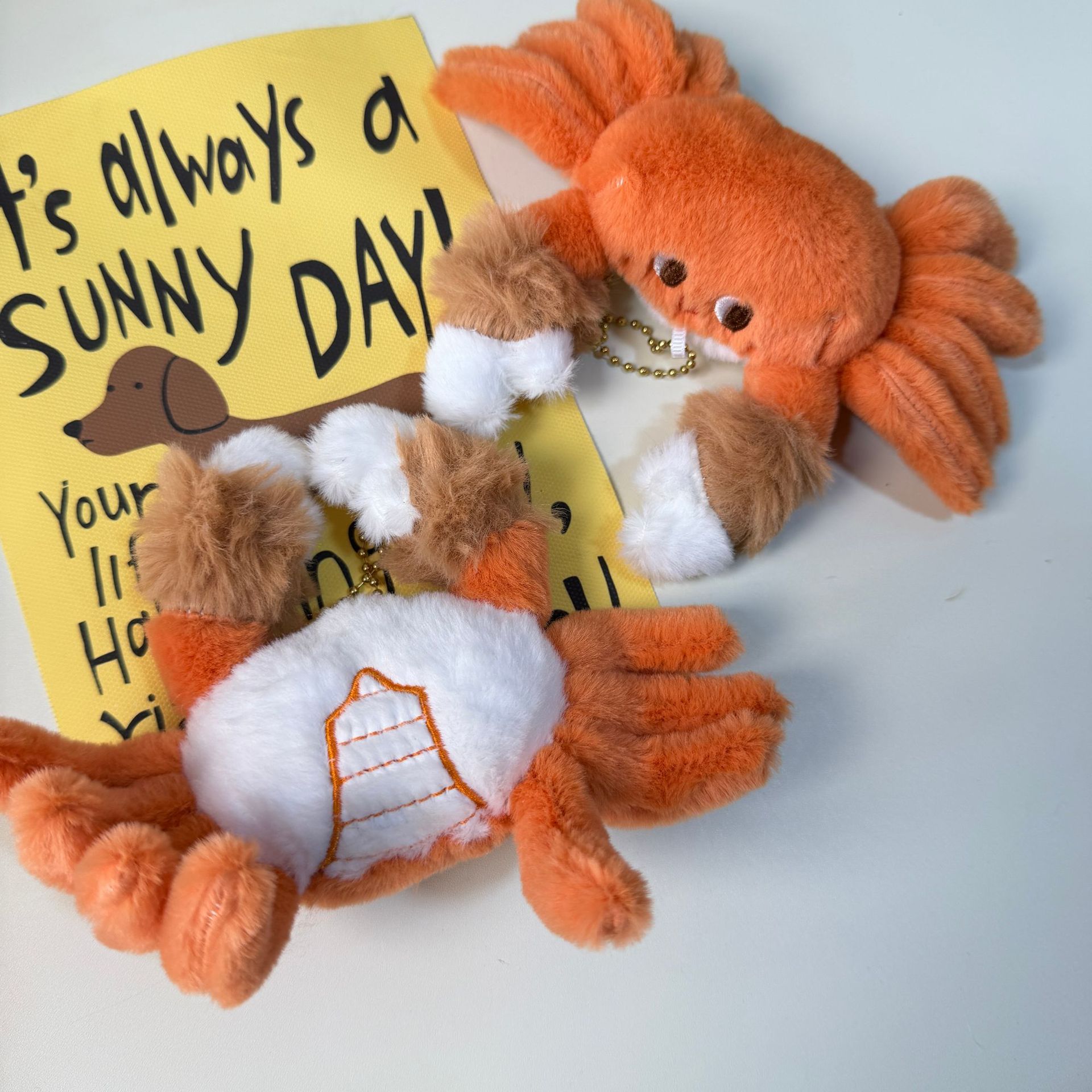 Cute orange little crab plush toy pendant, Suzhou cultural and creative tourism souvenir, perfect for friends' gifts and games
