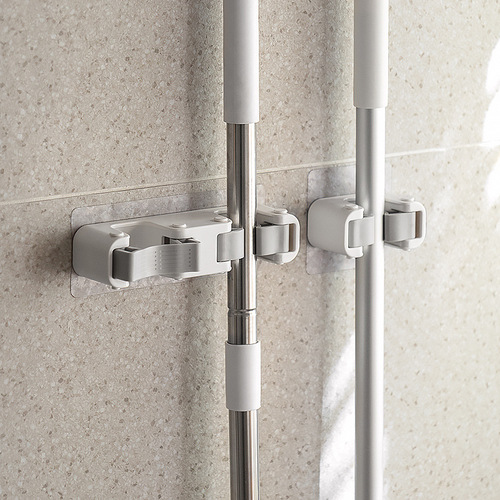 Soft glue mop hook, punch-free, wall-mounted, bathroom bathroom mop rack, traceless buckle storage rack, mop clip cross-border