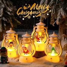 圣诞专属复古马灯创意摆件氛围小夜灯圣诞老人印图摆件批发圣诞节