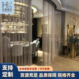 佛山厂家直销室内吊帘窗帘幕墙仿铜色铝合金场地隔断网金属装饰网