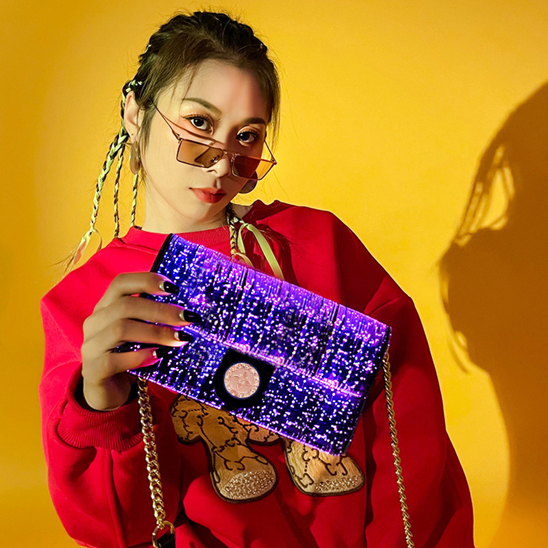 Luminous Fiber Optic Women's Bag Crossbody Bag Led Smart Colorful Luminous Bag Etsy Cross-Border Popular Bag Fashion Bag Luminous Fiber Optic Women's Bag Crossbody Bag Led Smart Colorful Luminous Bag Etsy Cross-Border Popular Bag Fashion Bag