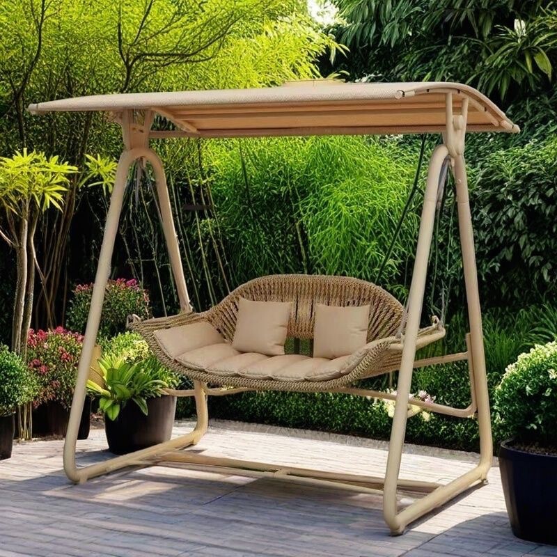 Outdoor Swing Courtyard Cradle Hanging Chair Villa Garden Balcony Terrace Leisure Lazy Internet Celebrity Double Rocking Chair Swing
