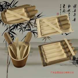 密胺仿竹筒虾滑盘商用火锅虾滑套装餐具创意三色虾滑鱼滑制作模具