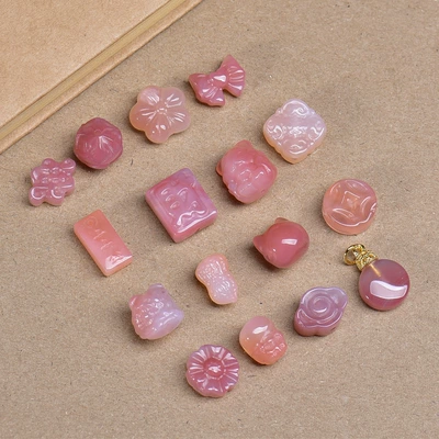 Natural Salt Source Agate Carved Back Cloud Spacer Beads Waist Beads Bracelet Necklace Accessories DIY Semi-Finished Loose Bead Jewelry