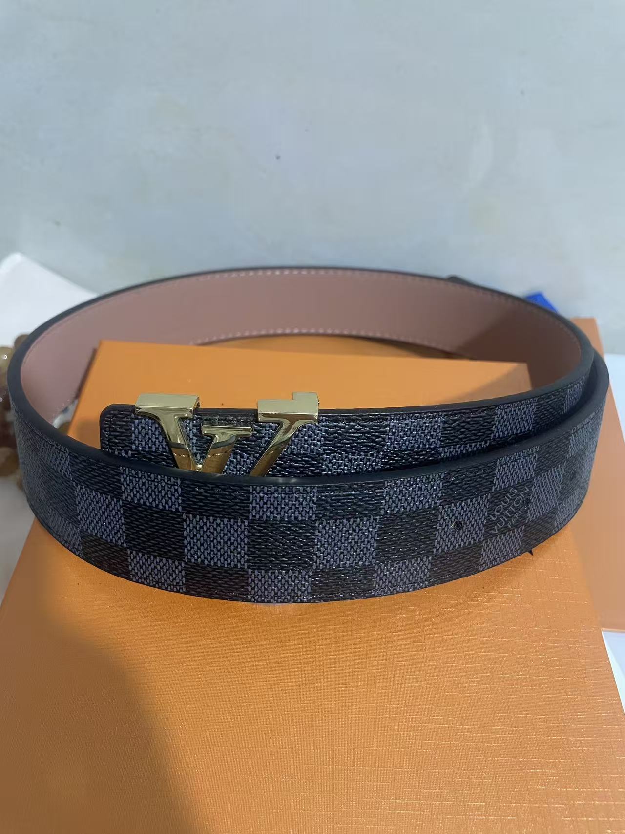 Cinturón para Hombre 4.0 cm de Piel de Vaca de Dos Capas con Hebilla Lisa para Uso Casual image 19