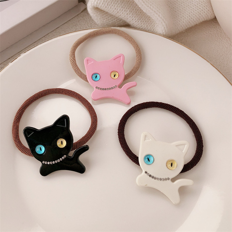 Nuevo anillo de pelo de gatito dulce y fresco correa de goma delicada cuerda de perforación de agua de alta elasticidad detrás de la cabeza cuerda de pelo de bola al por mayor