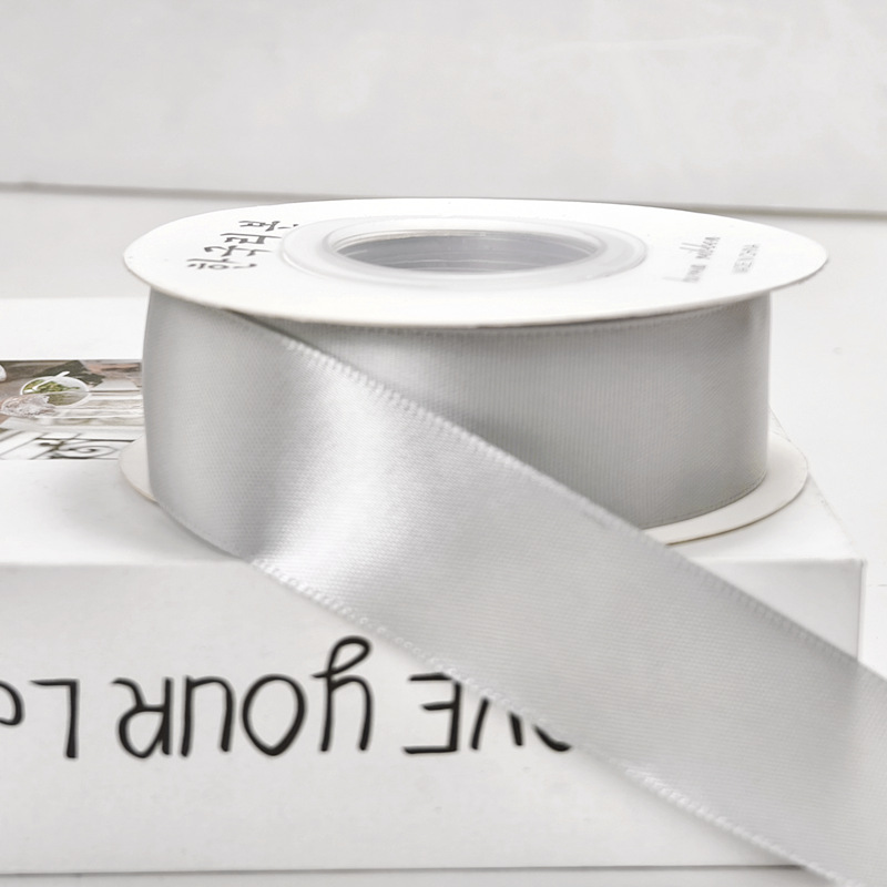 Cinta de pastel de 2,5 cm cinta de decoración de boda al por mayor rosa hecha a mano arco de bricolaje flor cinta de satén