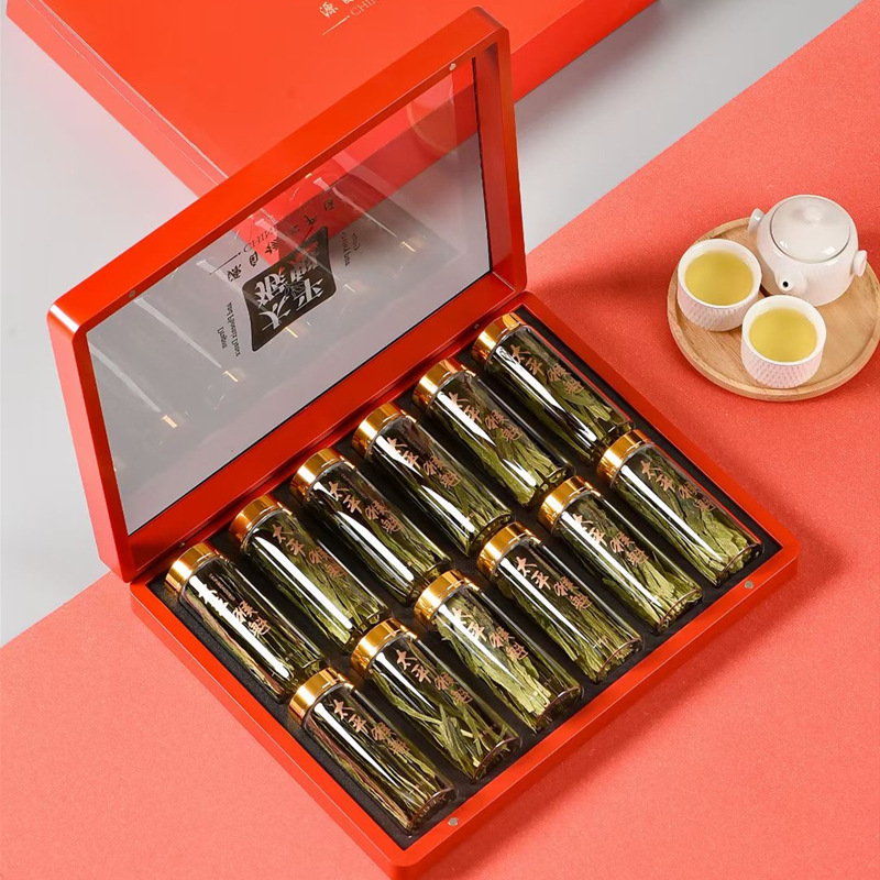 全景茶叶天窗礼盒太平猴魁龙井六安瓜片玻璃罐透明礼品盒
