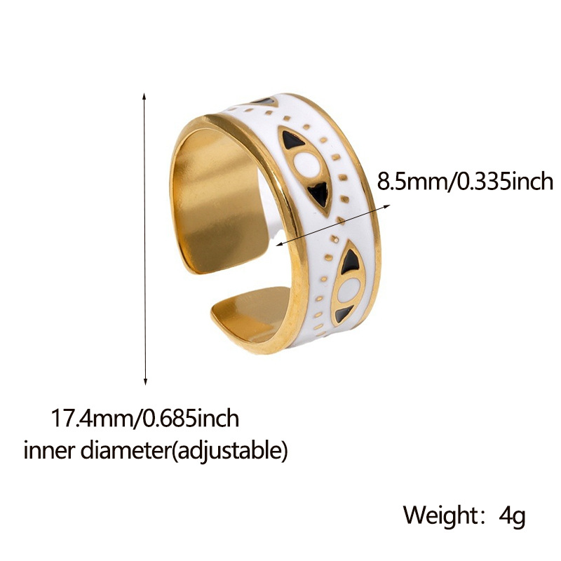 Acero Inoxidable 304 Chapados en oro de 18k Elegante Retro Enchapado Geométrico Hoja Forma De Corazón Anillos Abiertos display picture 6