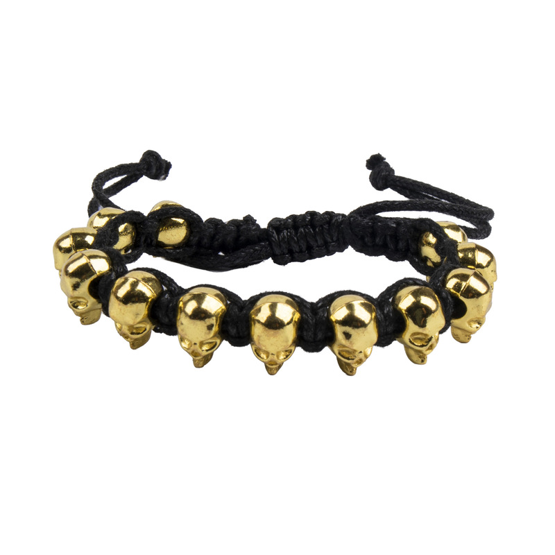 Hot-Selling Punk Style Skull Bracelet, Hand-Woven Ghost Head Bracelet, Suitable for Men and Women to Wear Daily