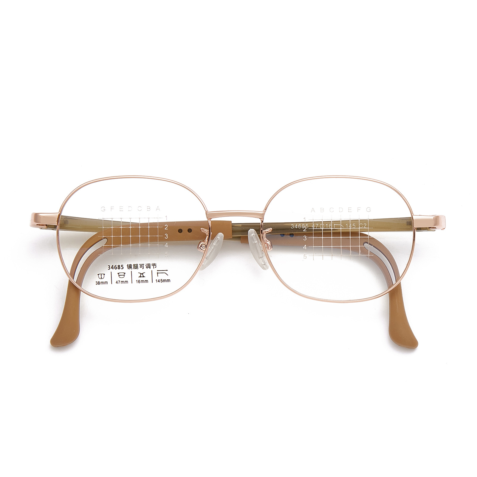 Exclusivo para niños retro pequeño marco Oval gafas de aleación marco ajustable de silicona pierna Danyang gafas al por mayor