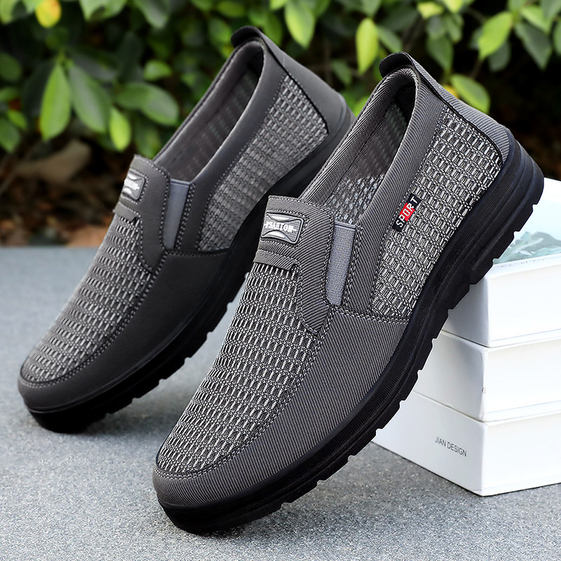 Zapatos de tela para hombre 2025 verano nuevo estilo transfronterizo todo-fósforo color sólido zapatos individuales zapatos papá clásicos de suela blanda zapatos casuales viejos de Beijing