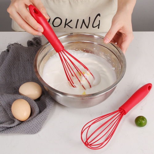 Silicone Whisk Household Plastic Handle Stirrer 10-inch 12-inch Handheld Mixer Cream Whisk
