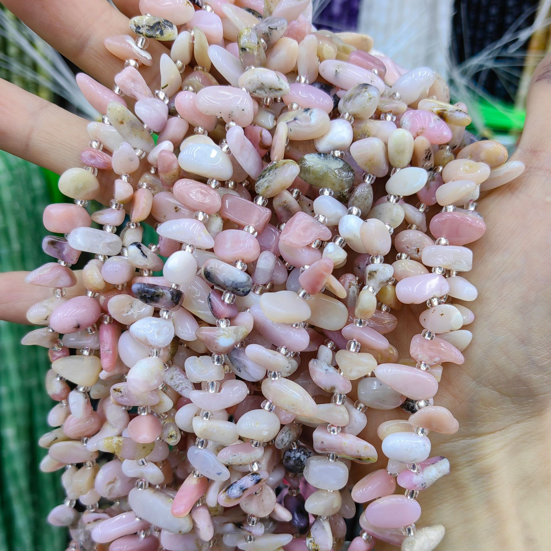 Piedra natural cristal piedra triturada amorfa agujeros laterales heterogéneos semiacabados joyería DIY perlas al por mayor