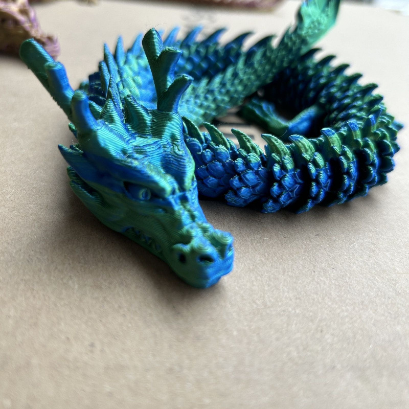 [매우 비용 효율적] 45CM Longda 실크 파란색과 녹색 드래곤