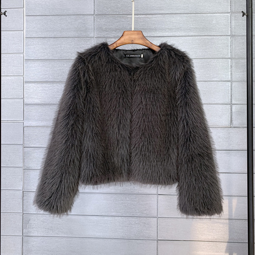 Large size women's imitation fur toka coat Korean style solid color women's short fur coat fox fur manufacturer direct sale