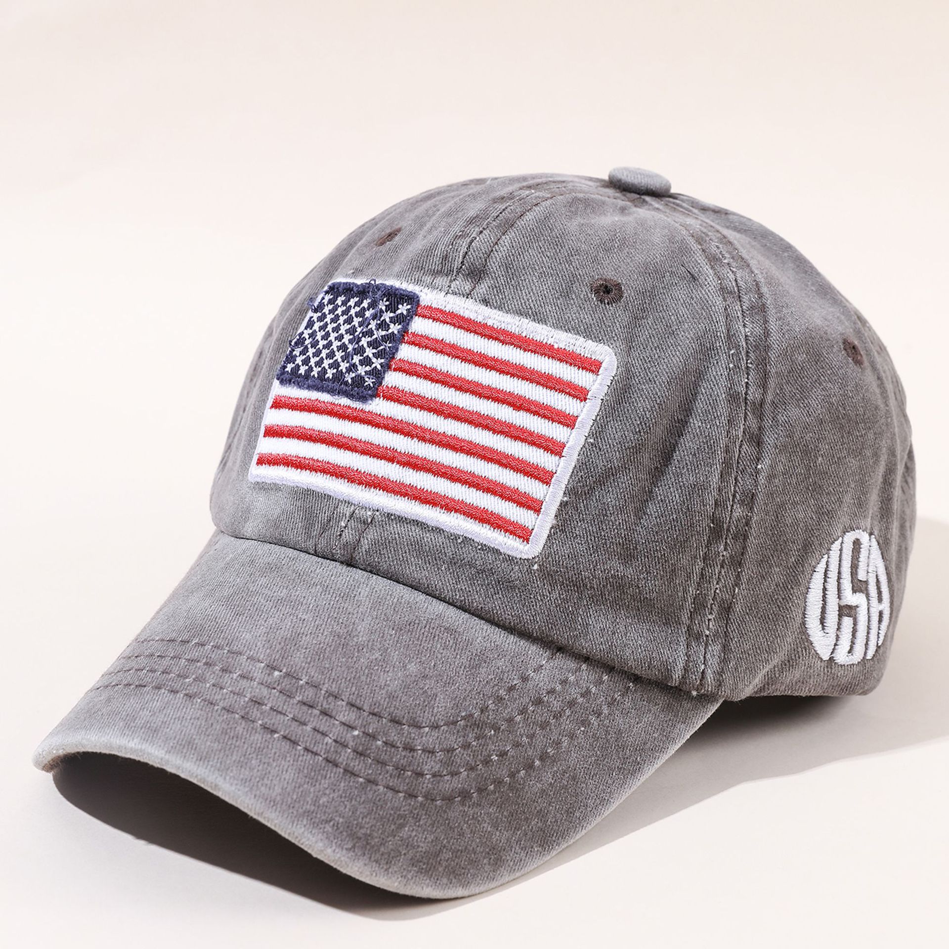 2022 nuevo sombrero de béisbol lavado viejo carta gorra de moda hombres y mujeres bandera americana algodón multicolor sombrero