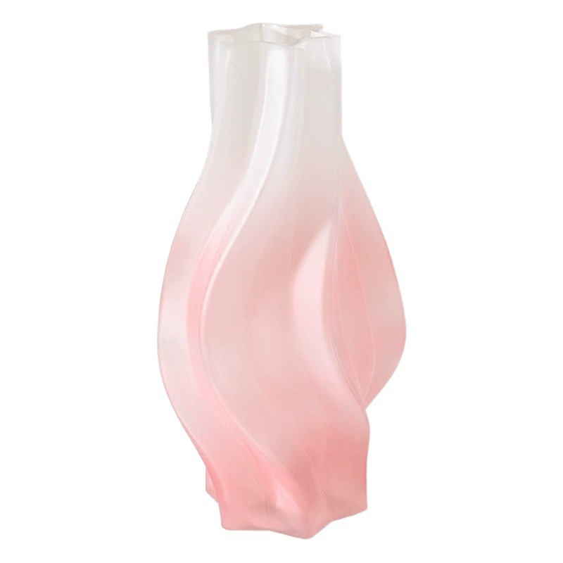 Jarrón de Vidrio Esmerilado Colorido en Forma de Tornado de Estilo Escandinavo, Adornos para Arreglos Florales, Recipientes para Flores, Recomendación de Regalo para Fiestas