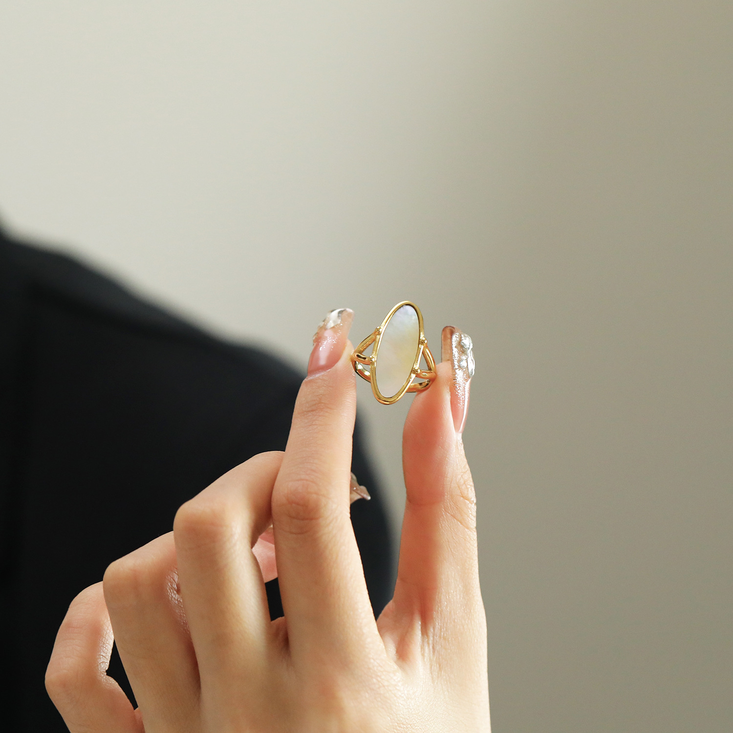 Holiday, Daily Occasion Real Gold Plated Color Block 304 Stainless Steel Simple Style Classic Style Waterproof Non Tarnish Rings
