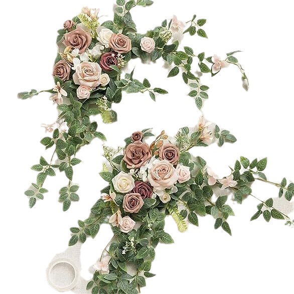 Amazon Venta caliente flor artificial arco flor 2-piece set boda Mesa flor decoración fiesta banquete decoración interior y exterior