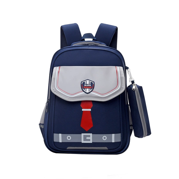 Dark blue with gray separate school bag
