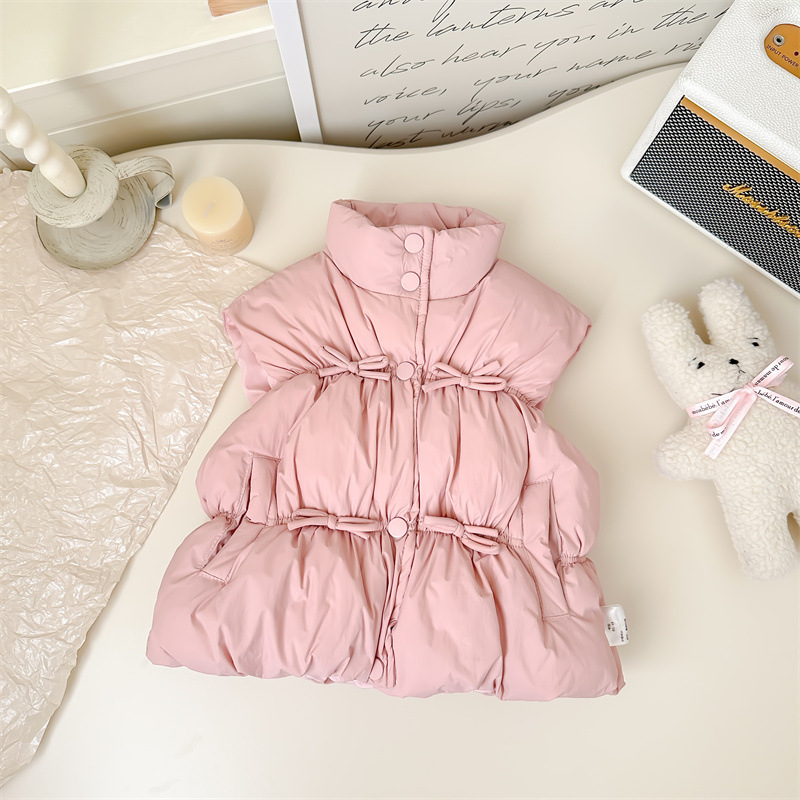 Chaleco de siete niñas de limón salado ropa de invierno nuevo estilo estilo occidental ropa exterior chaqueta de chaleco de algodón grueso ropa de abrigo abrigada para niños