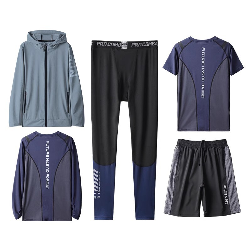 Ropa de fitness hombre rápido seco juego de fútbol de otoño y invierno ropa de carrera suites pantalones de entrenamiento de manga larga equipo de baloncesto