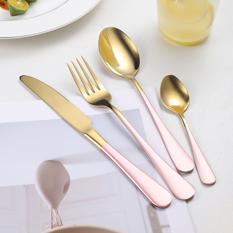 Cross-border Amazon stainless steel tableware set of knife fork spoon 16-piece set Western restaurant hotel knife fork spoon 24-piece set gift box set