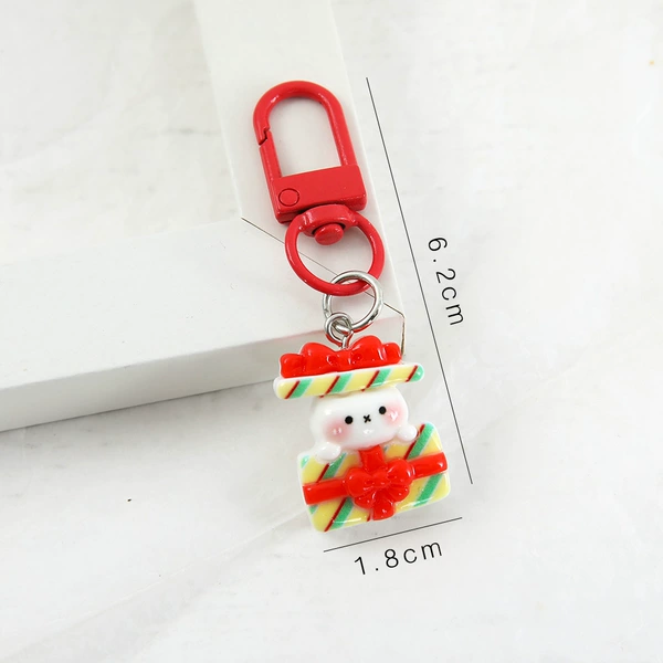 Christmas themed bunny keychain/gift box bunny