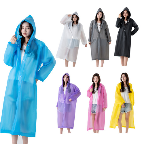 Reusuable EVA raincoat for adults, hooded, portable, rider-friendly, outdoor, thick, full-body rain poncho, waterproof