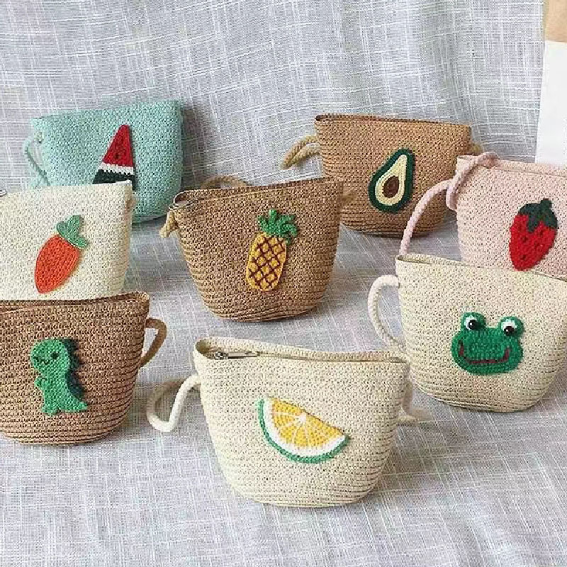 Cute straw small shoulder bag