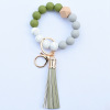 Keychain, food silicone, beaded bracelet with tassels, new collection, suitable for import