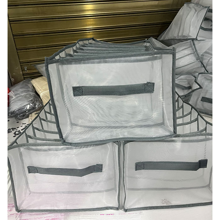 Malla transfronteriza plegable dormitorio cajón caja de almacenamiento ropa pantalones organización ropa interior almacenamiento caja de almacenamiento portátil bolsa de almacenamiento