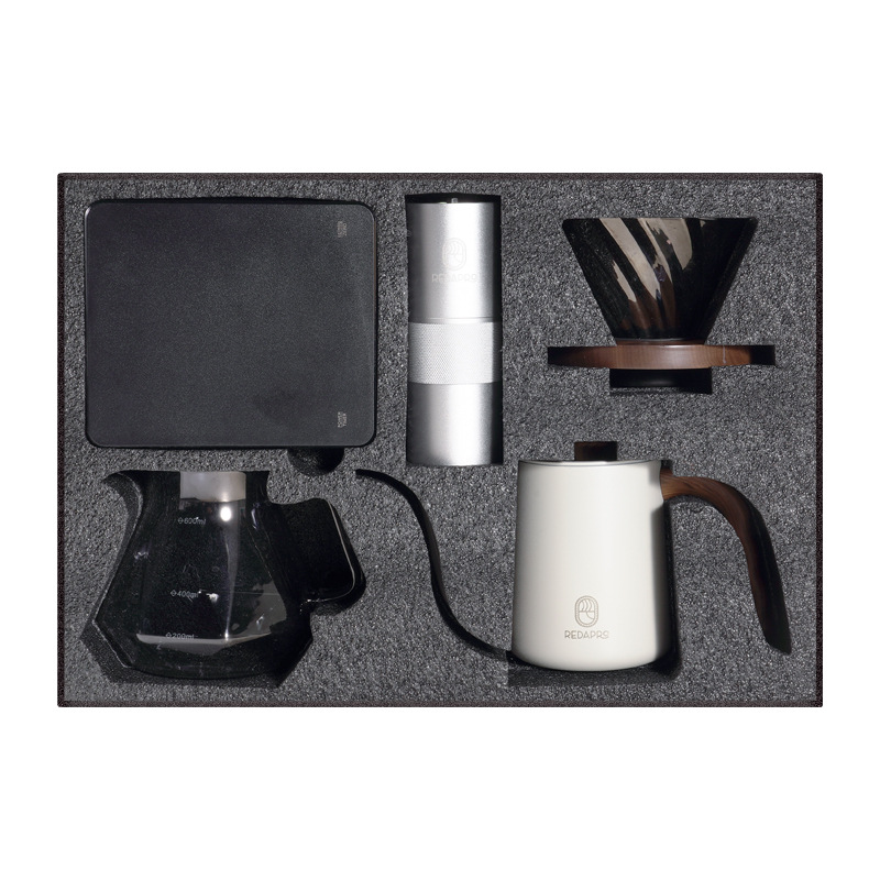 Hogar americano estilo simple mano café traje regalo cafetera caja de regalo de cinco piezas regalo práctico y elegante