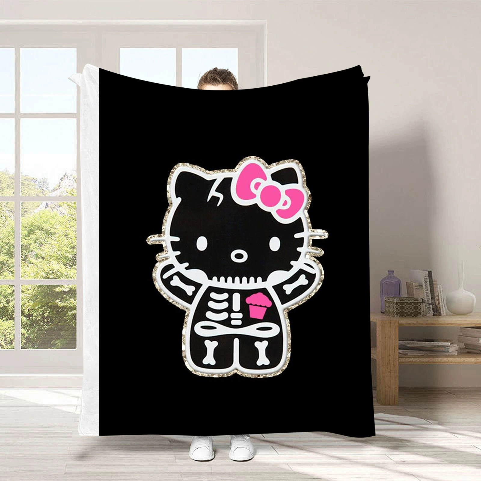 Hello kitty, детское одеяло для сна, диван для сна, хэллоуин, увеличенная толщина, (跨境贸易)