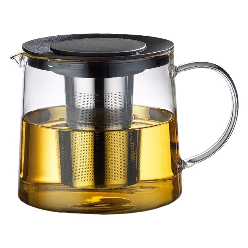 Jiameihua vidrio flor tetera borosilicato transparente fuego directo calefacción filtro liner juego de té fábrica al por mayor
