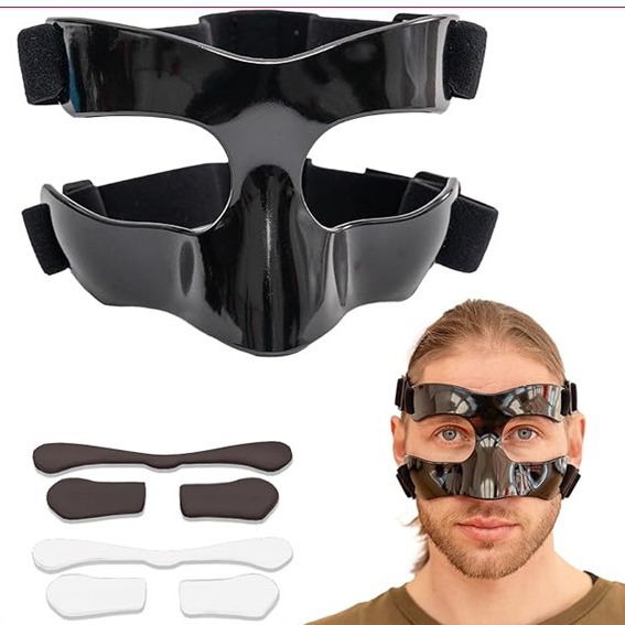 Máscara de baloncesto protección facial y nasal baloncesto transparente Equipo de Protección deportiva fútbol CBA máscara deportiva máscara anticolisión