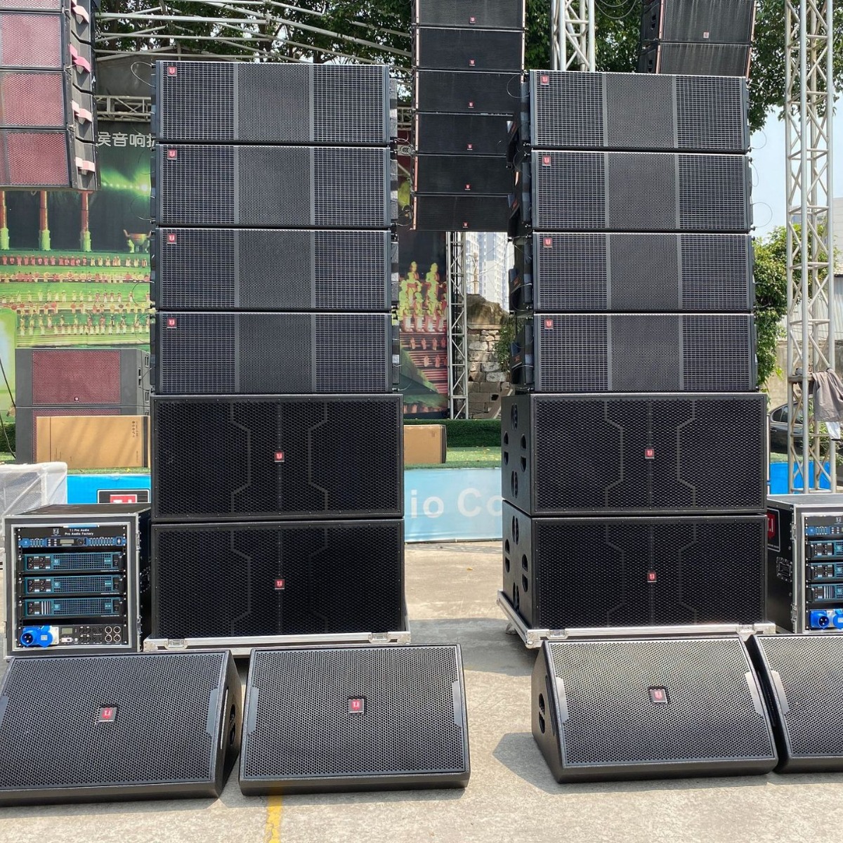 工厂直销防水大功率户外音响双12寸3分频无源线阵音箱舞台专业级