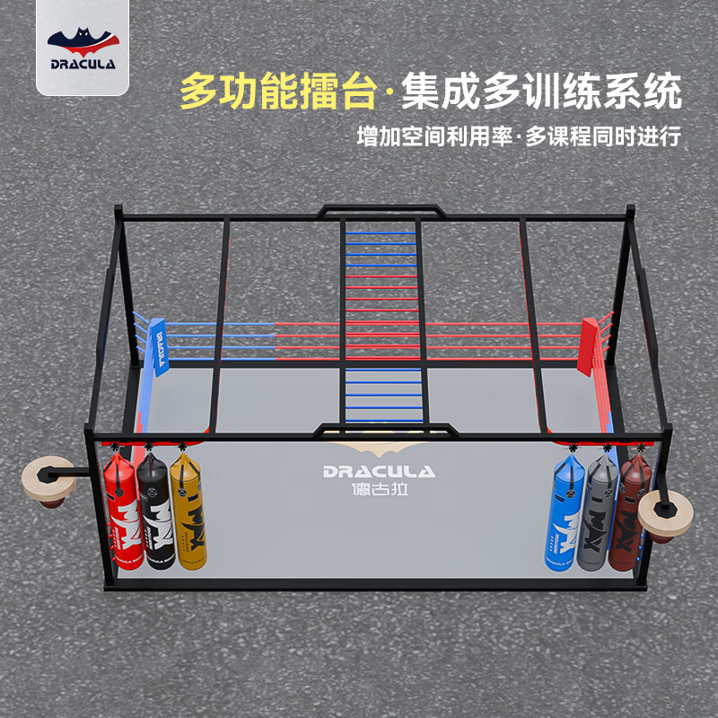 Multifunctional boxing ring, gym equipment, and MMA integrated immersive combat training station