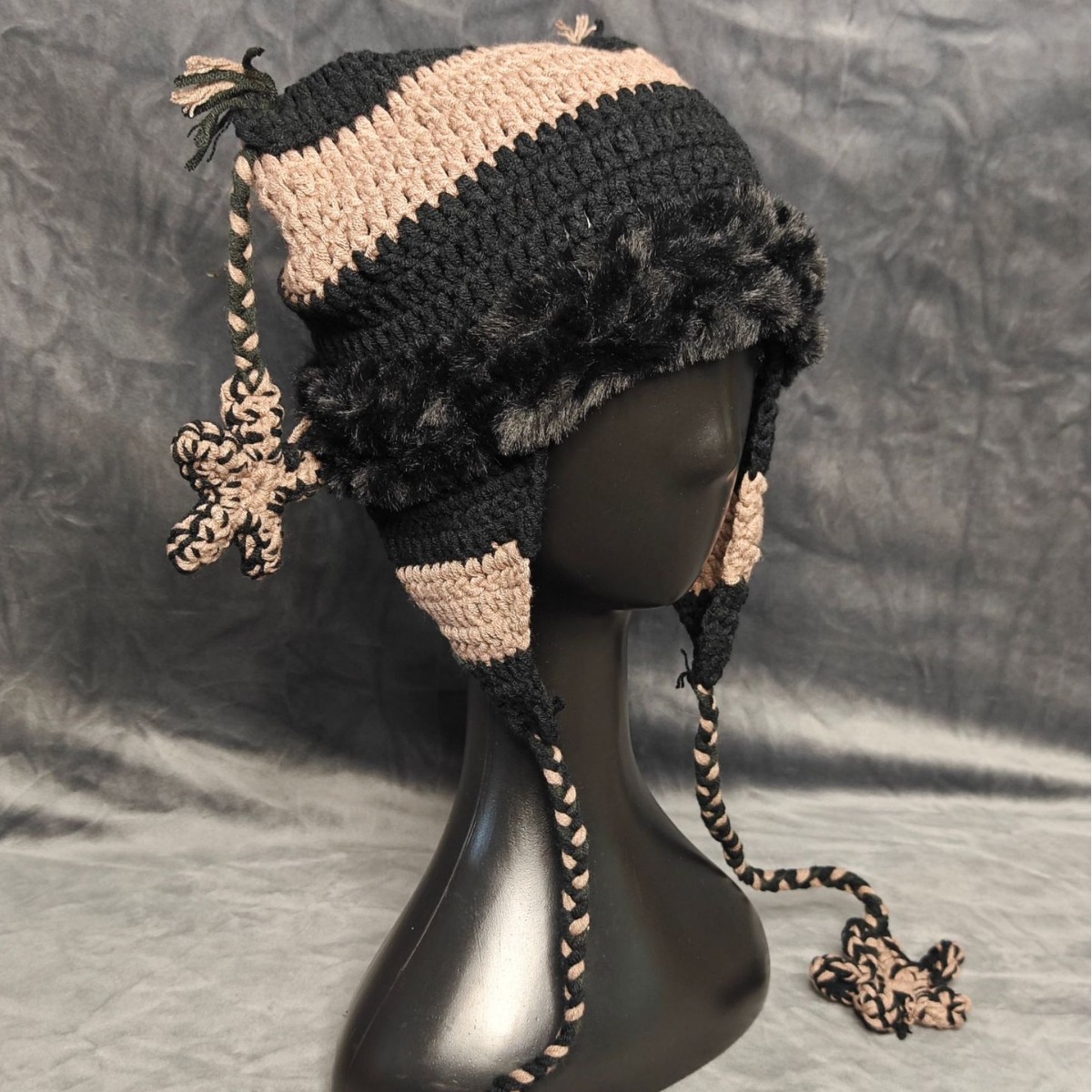 Manufacturer Wholesale Little Devil Striped Hand-Knitted Cross-Border Xiaohongshu Same Cat Ear Star Hat Japanese Simple_voghion.com