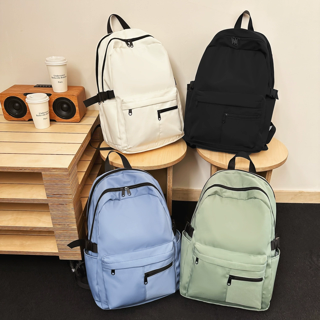 Men's backpack, Japanese capacious shoulder bag for traveling for leisure, school bag, simple and elegant design, for secondary school, for teenagers, for students
