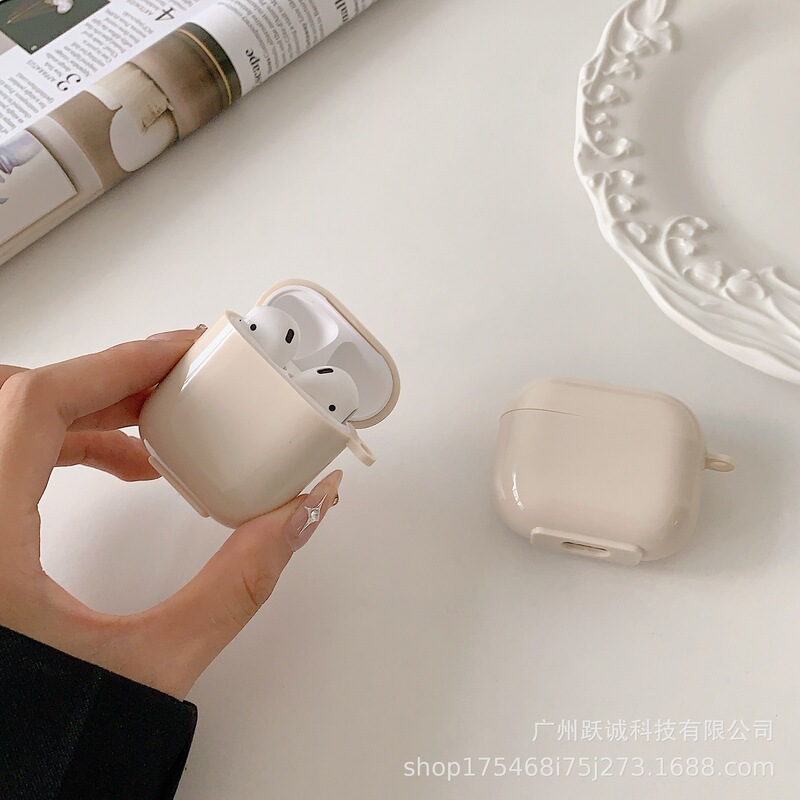 Applicable to Apple headset case Airpods1/2/3/pro/pro2 generation beige wireless Bluetooth headset protective case