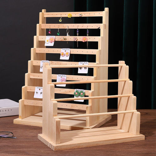 Solid wood earring storage rack, creative jewelry rack, ear clip, cardboard earrings, jewelry rack, necklace rack, display props