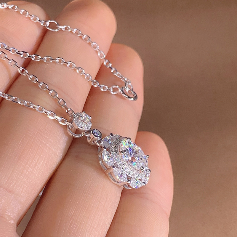 Fashion Geometric Copper Necklace Plating Rhinestone Copper Necklaces