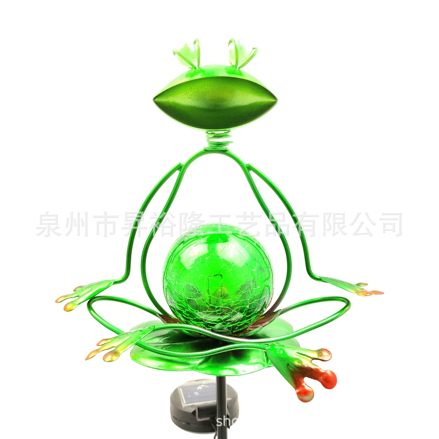 Солнечная железа Йога лягушка Газон лампа открытый двор трещины мяч заземления вилка лампа