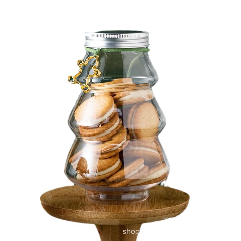 500ml botella de muñeco de nieve red roja árbol de Navidad leche botella de té botella de jugo botella de bebida botella de café botella de plástico para mascotas