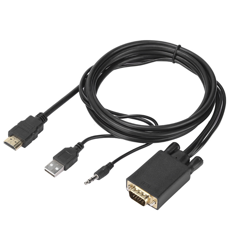 VGA-HDMIハイビジョン転送ケーブルUSB電源オーディオ付きコンピュータテレビ変換器vga to hdmi|undefined